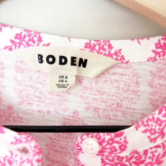 BODEN Dolly puff sleeve Pink Paisley Women's Top sz. 4 - Picture 5 of 7